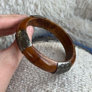 Silpada Wood And Silver Bracelet